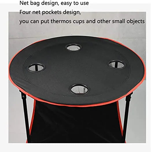Portable Foldable Lightweight Outdoor Camping Table with 4 Cup Holders & Carry Bag for Picnic and Ga