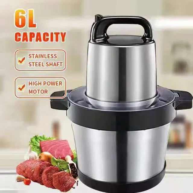 Powerful 6L 200W Electric Food Processor Grinder Blender Mixer Chopper for Meat, Fruits, Vegetables