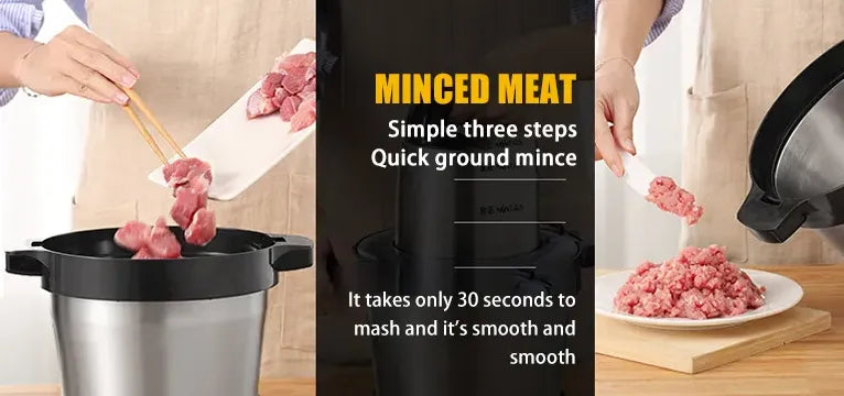 Powerful 6L 200W Electric Food Processor Grinder Blender Mixer Chopper for Meat, Fruits, Vegetables