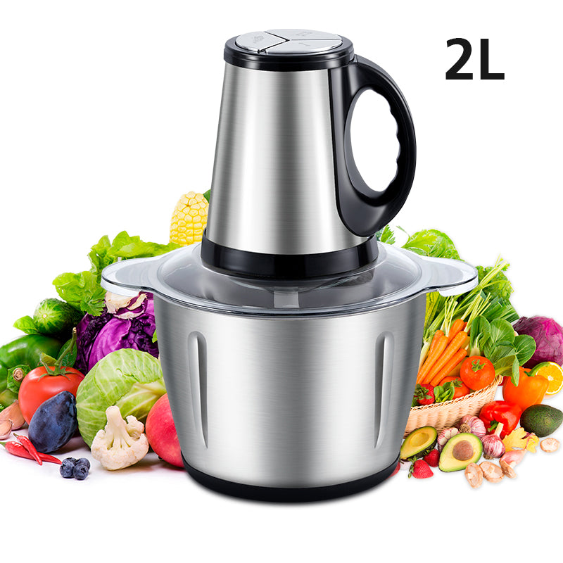 Powerful 2L 200W Electric Food Processor Grinder Blender Mixer Chopper for Meat, Fruits, Vegetables