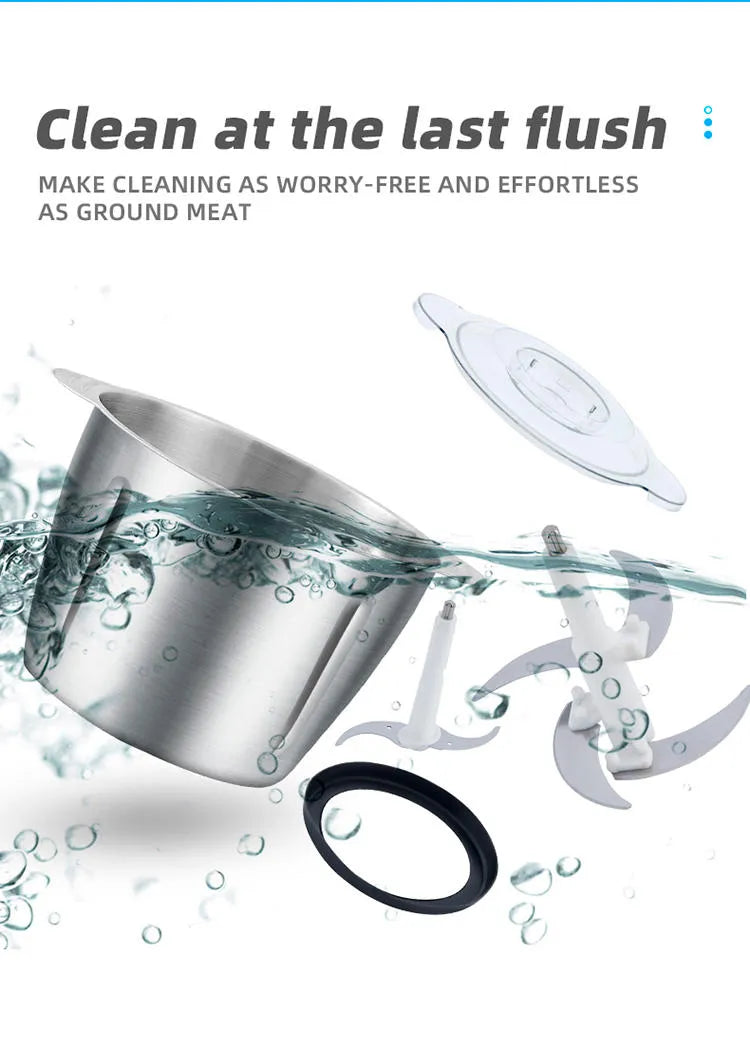 Powerful 3L 300W Electric Food Processor Grinder Blender Mixer Chopper for Meat, Fruits, Vegetables
