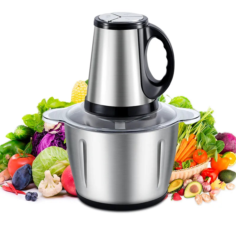 Powerful 3L 300W Electric Food Processor Grinder Blender Mixer Chopper for Meat, Fruits, Vegetables