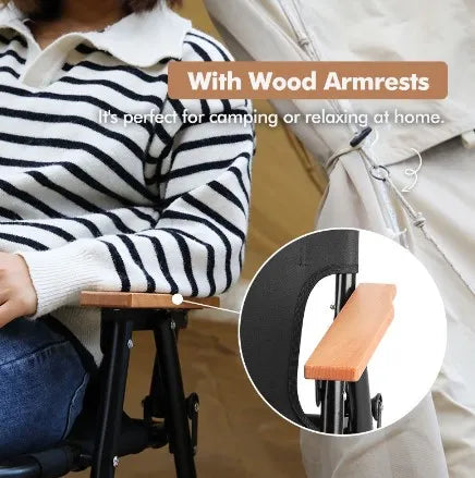 Portable Foldable Double Seat Chair with Backrest for Outdoor, Patios, Garden, Beach & Camping