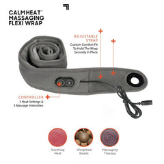 Calming Heat Massaging Flexi Wrap - Adjustable Electric Wrap Massager with Heat and Vibrations