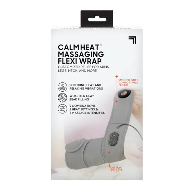Calming Heat Massaging Flexi Wrap - Adjustable Electric Wrap Massager with Heat and Vibrations