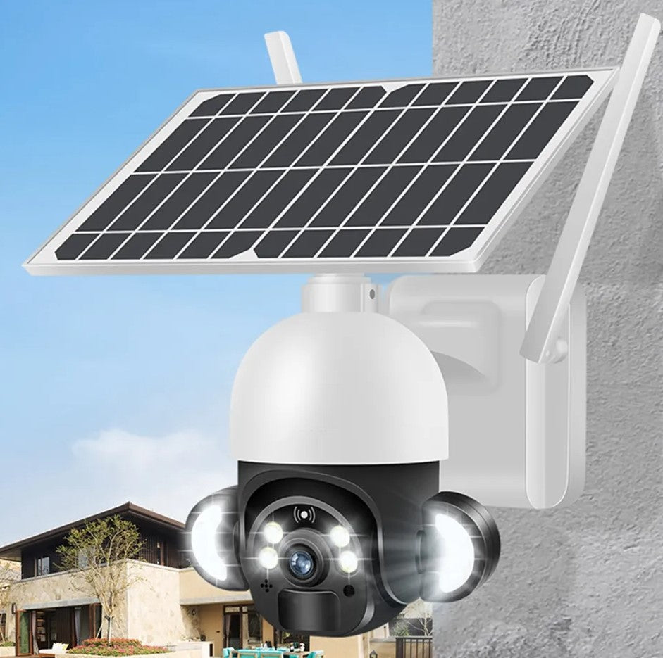 4G Solar 2MP PTZ Outdoor Camera with Full Color Night Vision, Motion Detection Alarm & Light & 2-Way Audio