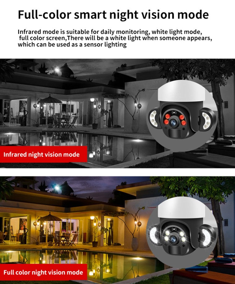 4G Solar 2MP PTZ Outdoor Camera with Full Color Night Vision, Motion Detection Alarm & Light & 2-Way Audio