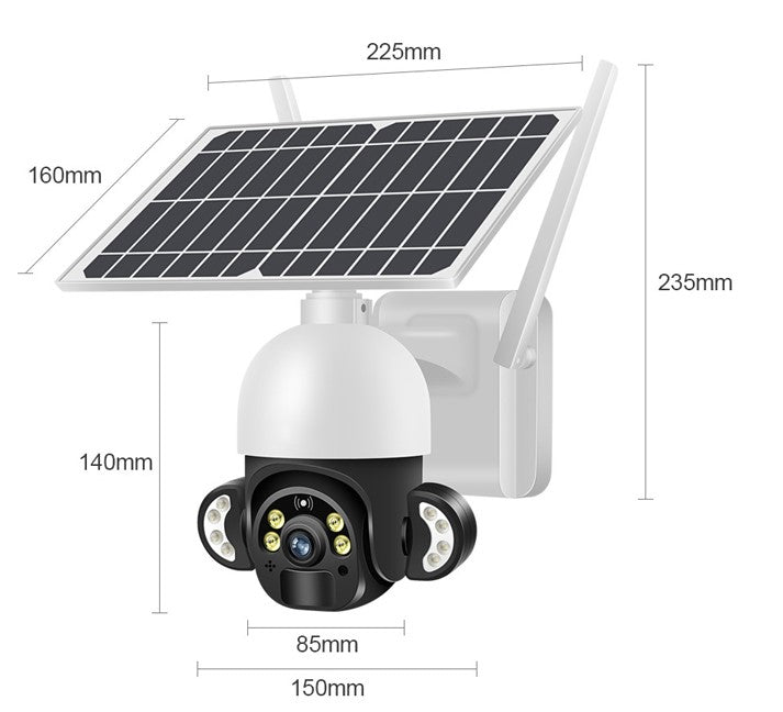 4G Solar 2MP PTZ Outdoor Camera with Full Color Night Vision, Motion Detection Alarm & Light & 2-Way Audio