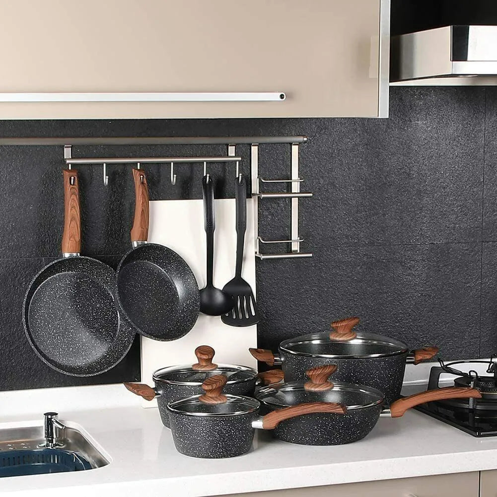 HotChef 12-Piece Granite Coating Non-Stick Cookware Set with Induction Base