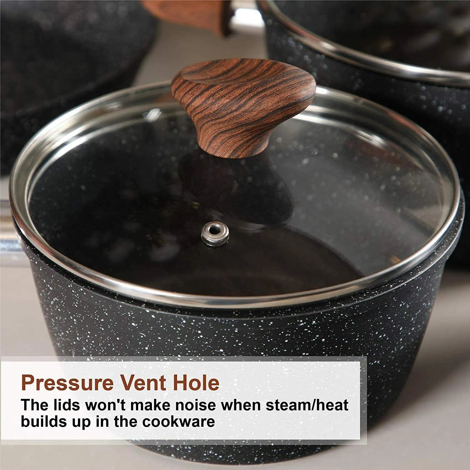 HotChef 12-Piece Granite Coating Non-Stick Cookware Set with Induction Base