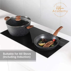HotChef 12-Piece Granite Coating Non-Stick Cookware Set with Induction Base