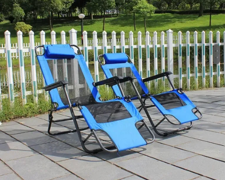 Stylish Portable Folding Gravity Lounge Chair with Dual Positions for Home & Beach