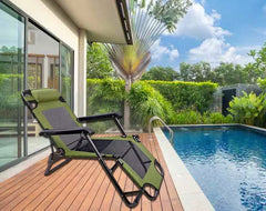 Stylish Portable Folding Gravity Lounge Chair with Dual Positions for Home & Beach