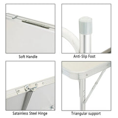 Portable Foldable Adjustable Folding Table & 4 Stools Set for Outdoor Picnics and Camping