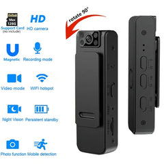 Compact Multipupose Wireless Body Camera with 1080p HD Video and Photo Capture
