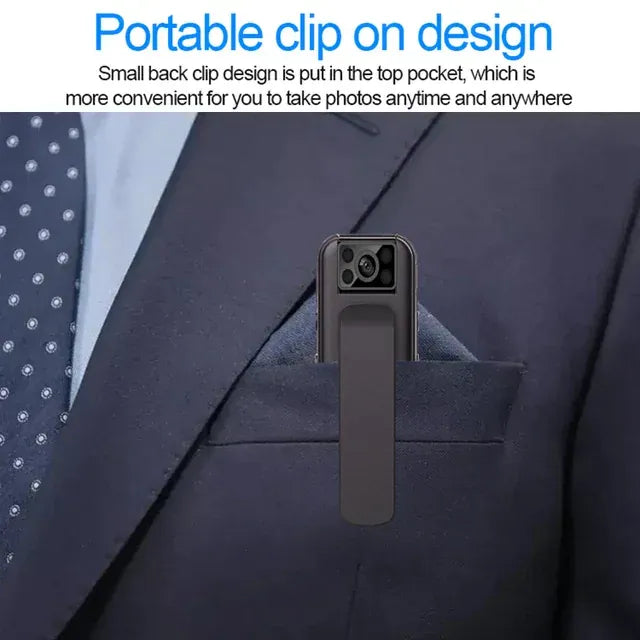 Compact Multipupose Wireless Body Camera with 1080p HD Video and Photo Capture