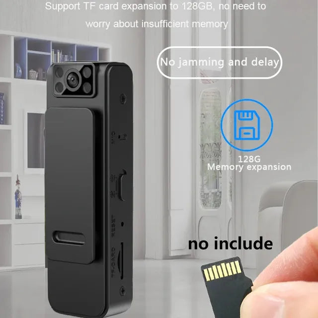 Compact Multipupose Wireless Body Camera with 1080p HD Video and Photo Capture