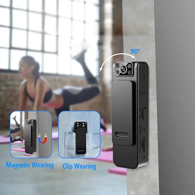 Compact Multipupose Wireless Body Camera with 1080p HD Video and Photo Capture