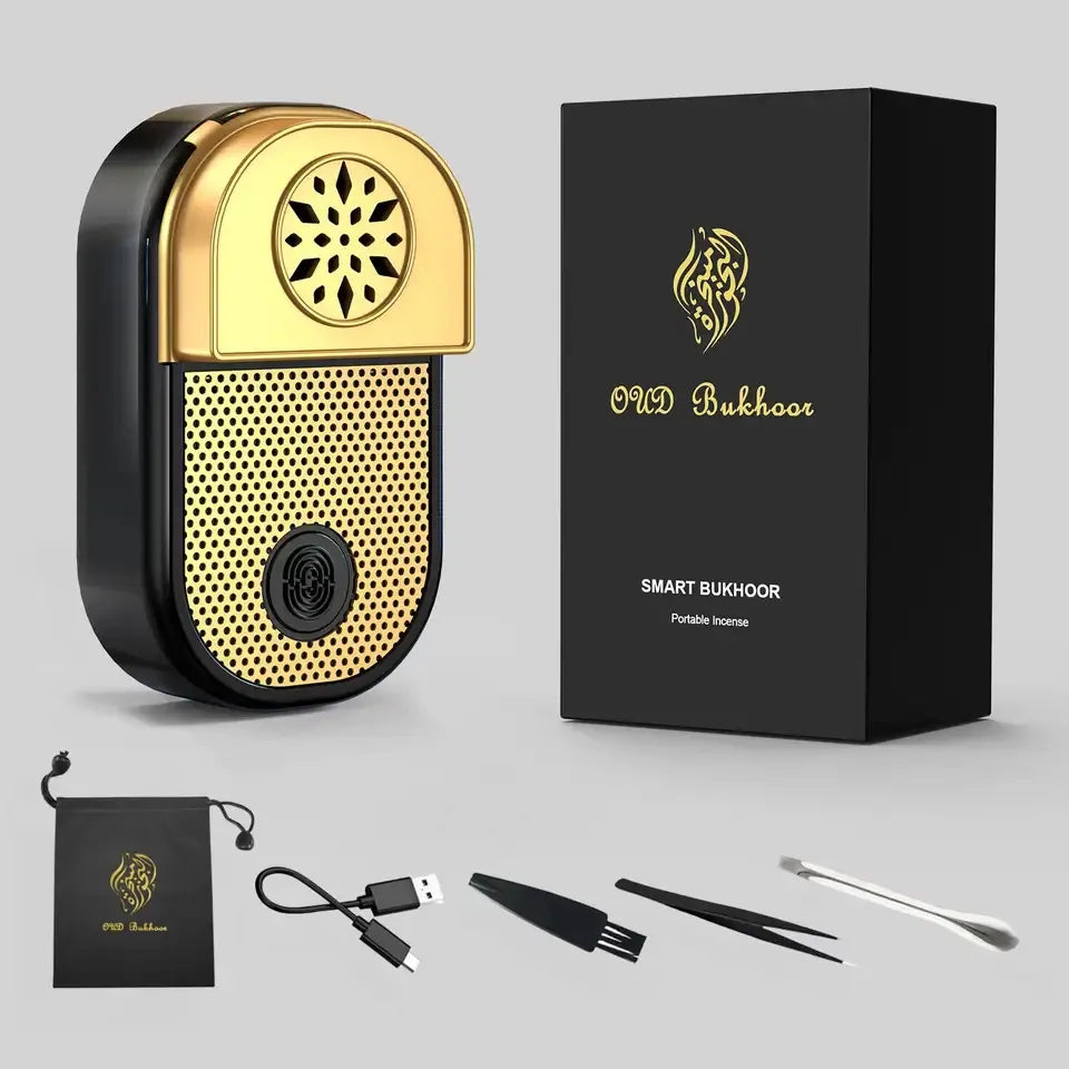 Portable Mini Bukhoor Burner & Incense Aroma Diffuser with Blower Fan - Rechargeable