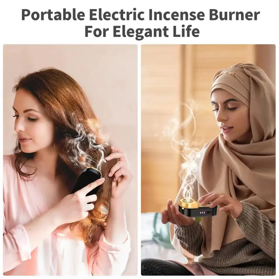 Portable Mini Bukhoor Burner & Incense Aroma Diffuser with Blower Fan - Rechargeable