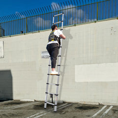 3.8 meter Telescopic Folding Ladder with Lightweight Aluminium Design and Easy-to-Use Locking Mechanism