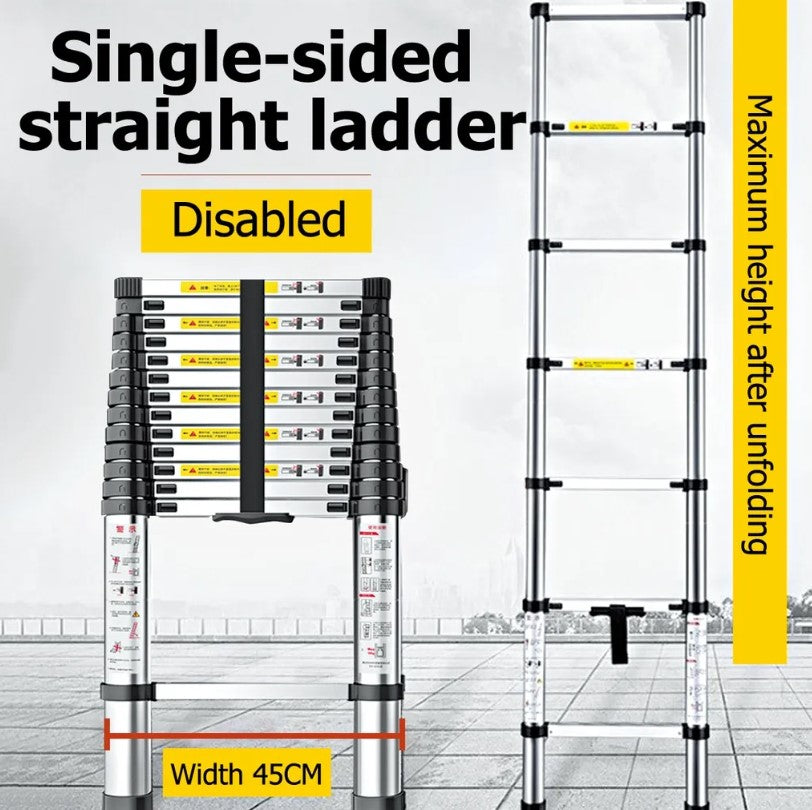 3.8 meter Telescopic Folding Ladder with Lightweight Aluminium Design and Easy-to-Use Locking Mechanism