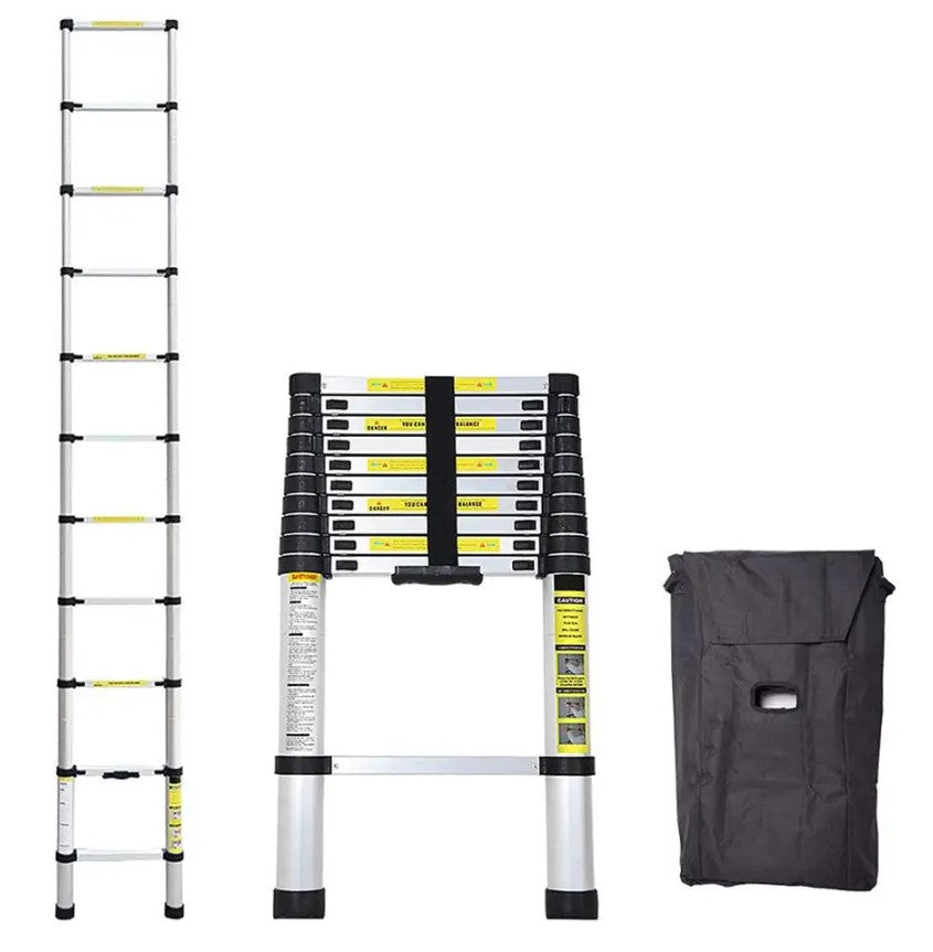 3.8 meter Telescopic Folding Ladder with Lightweight Aluminium Design and Easy-to-Use Locking Mechanism
