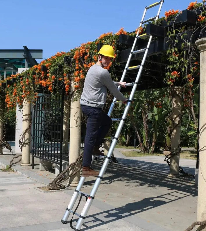 3.8 meter Telescopic Folding Ladder with Lightweight Aluminium Design and Easy-to-Use Locking Mechanism
