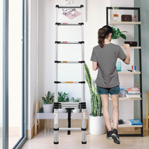3.8 meter Telescopic Folding Ladder with Lightweight Aluminium Design and Easy-to-Use Locking Mechanism