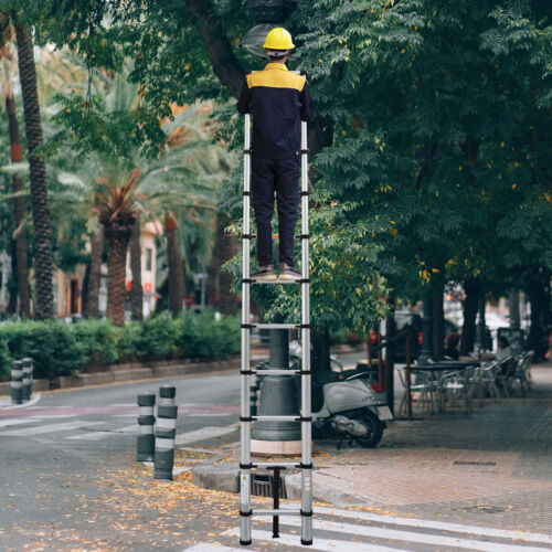 3.8 meter Telescopic Folding Ladder with Lightweight Aluminium Design and Easy-to-Use Locking Mechanism