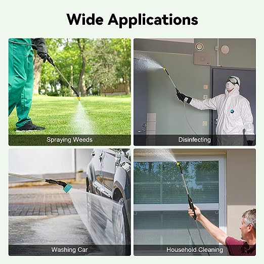 Smart 4L Electric Pump Sprayer for All-Purpose Garden and Home Care - USB Rechargeable & Telescopic Rod