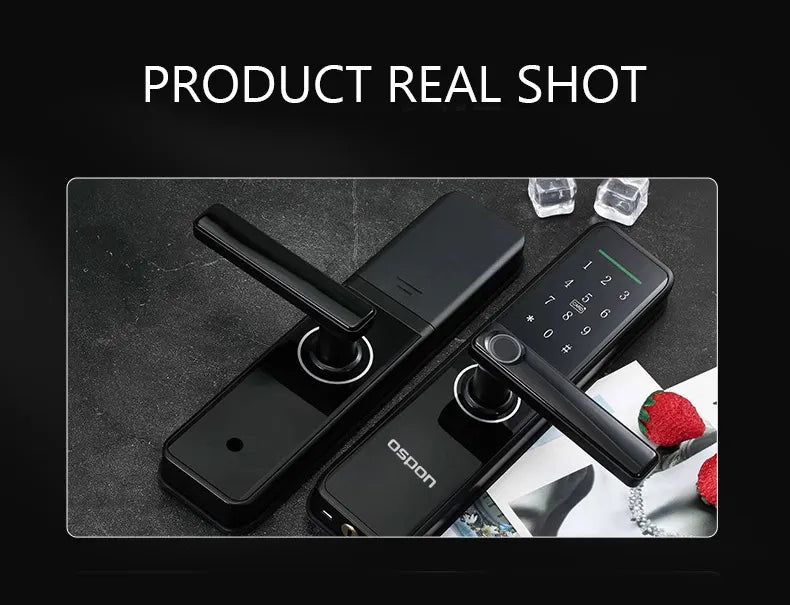Intelligent Digital Smart Door Lock with Remote Key, Fingerprint Unlocking, IC Card Unlocking & Mobile App Compatibility