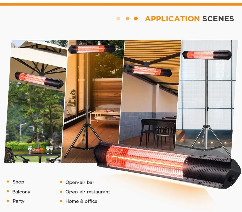 Sepat Electric Heater with Tripod Stand, Remote Control and Safety Protection - 2000W