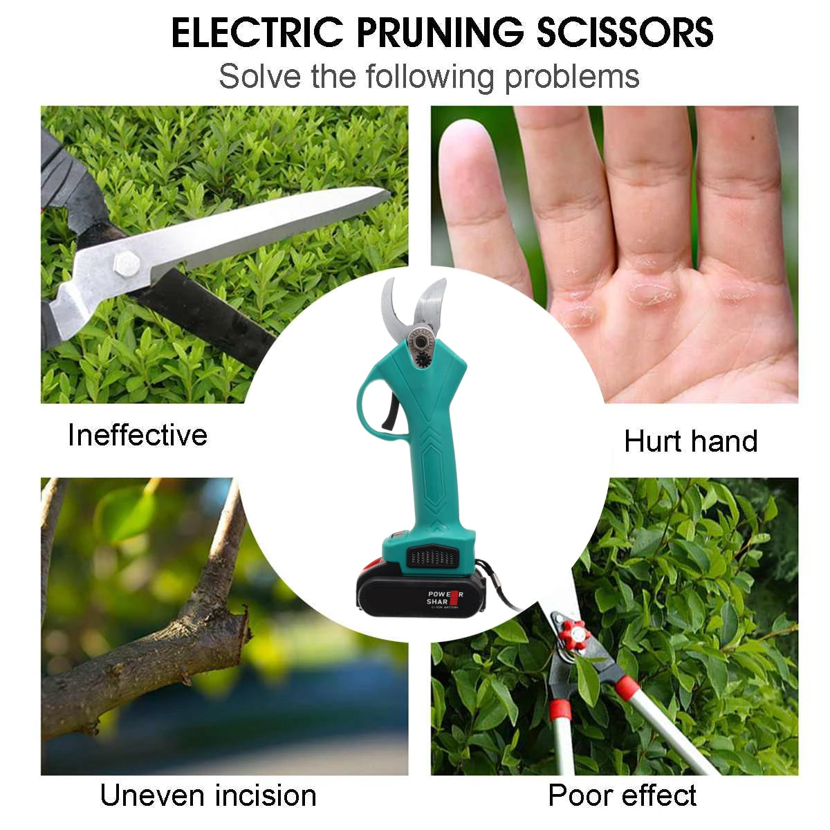 36V Cordless Electric Pruning Scissor Shears Cutters