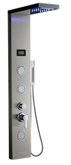 Deluxe Rainfall Shower Panel with 5 Water Modes, Stainless Steel Body, Thermostatic Control & Digital Temperature Display