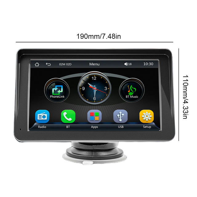 All-in-One Smart 7â IPS Touchscreen Portable Car Media Player with Advanced Vehicle Infotainment System, Wireless iOS & Android Auto Support