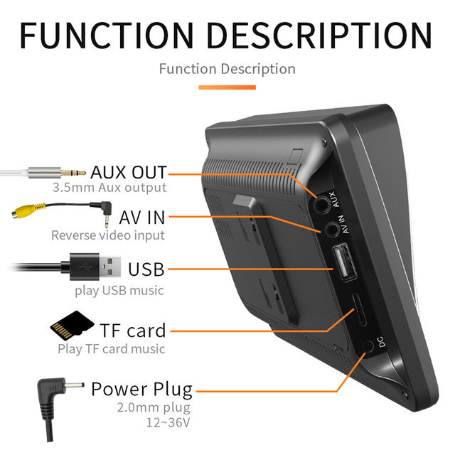 All-in-One Smart 7â IPS Touchscreen Portable Car Media Player with Advanced Vehicle Infotainment System, Wireless iOS & Android Auto Support