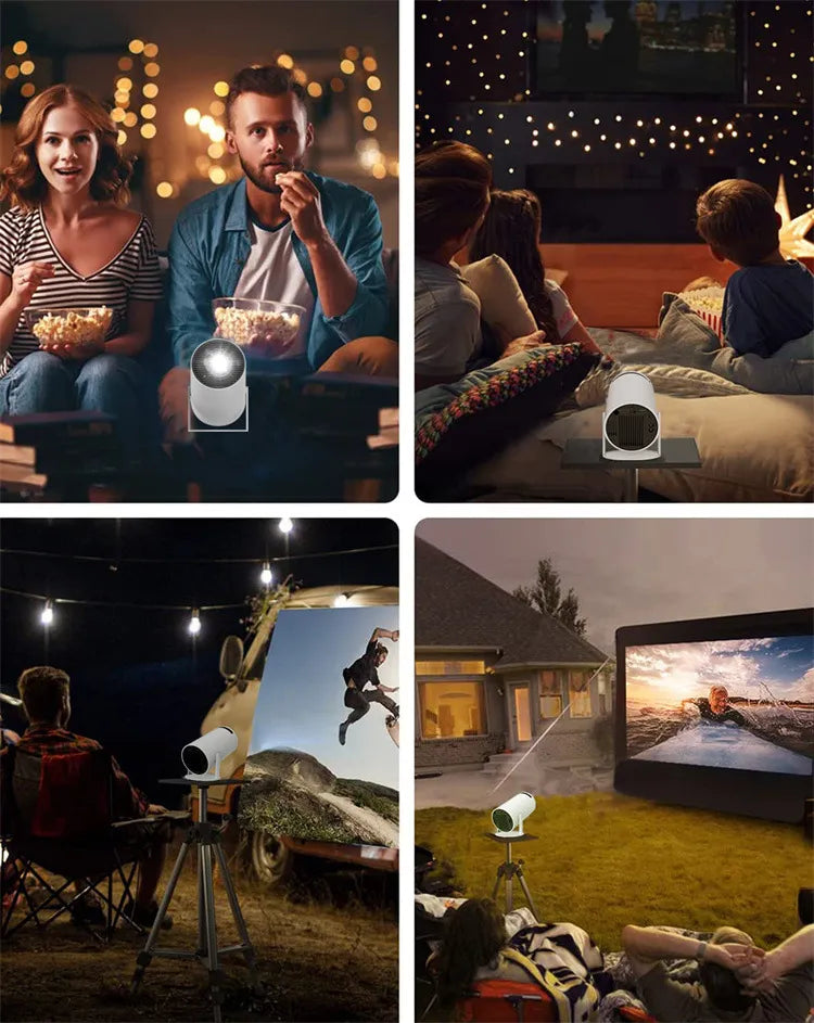 Mini Portable HD Smart Projector with Dual-Band WiFi, Remote Control Operation, Auto Keystone & 130" Display