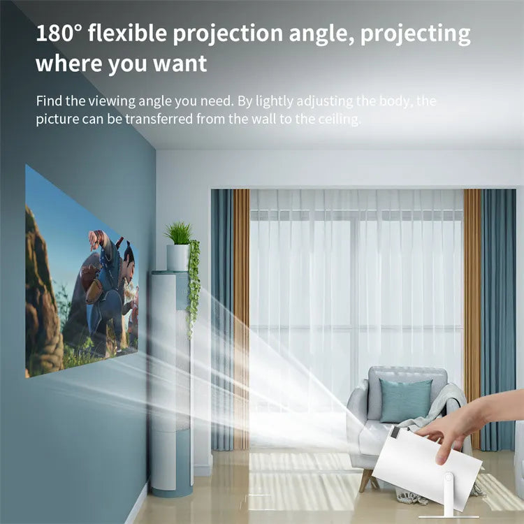 Mini Portable HD Smart Projector with Dual-Band WiFi, Remote Control Operation, Auto Keystone & 130" Display