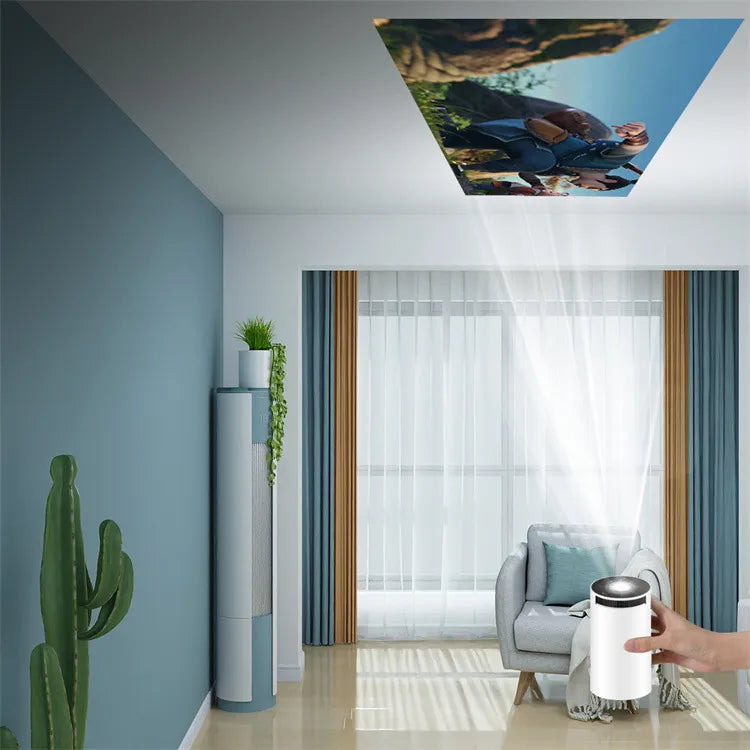 Mini Portable HD Smart Projector with Dual-Band WiFi, Remote Control Operation, Auto Keystone & 130" Display