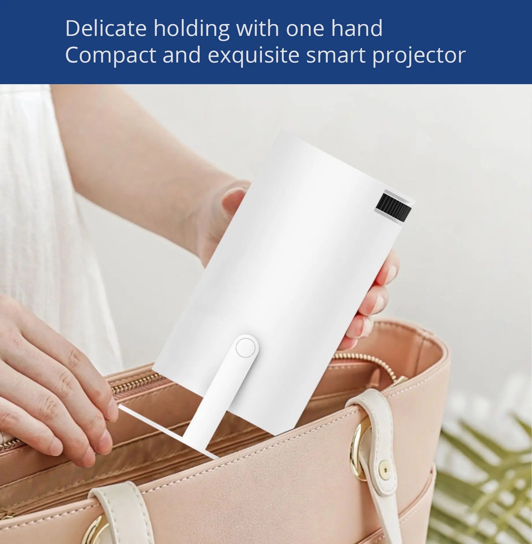 Mini Portable HD Smart Projector with Dual-Band WiFi, Remote Control Operation, Auto Keystone & 130" Display