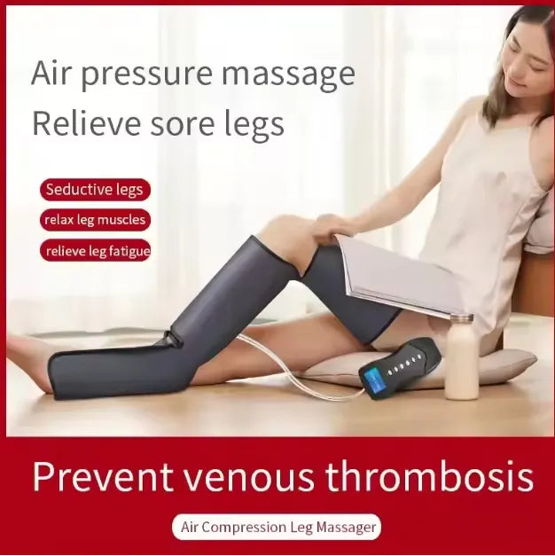 Rechargeable Cordless 360° Air Compression Leg Massager with Adjustable Intensity & Intelligent Control for Full Leg and Foot Massage