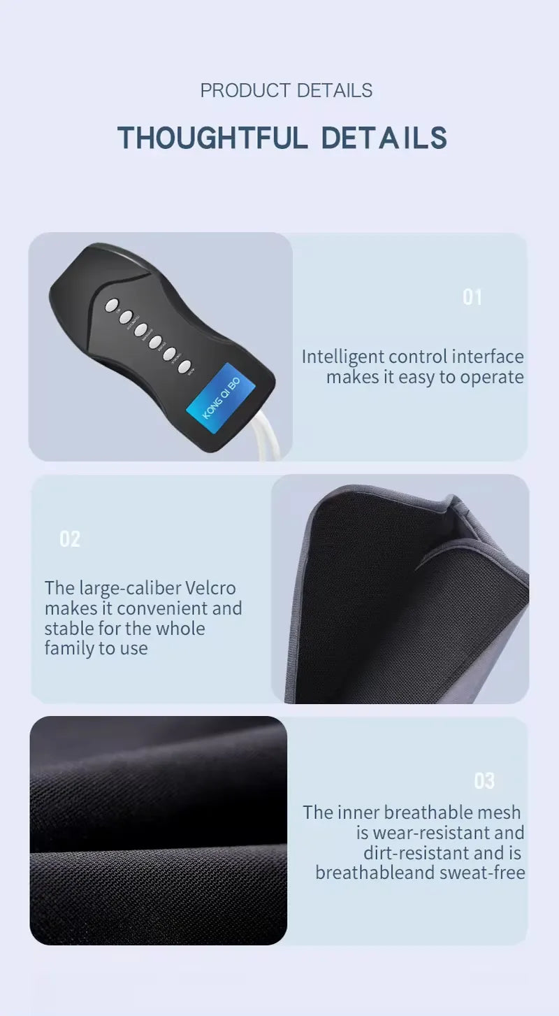 Rechargeable Cordless 360° Air Compression Leg Massager with Adjustable Intensity & Intelligent Control for Full Leg and Foot Massage