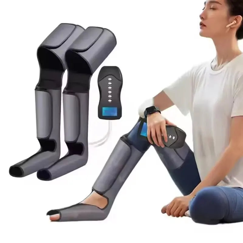 Rechargeable Cordless 360° Air Compression Leg Massager with Adjustable Intensity & Intelligent Control for Full Leg and Foot Massage