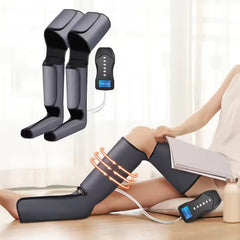 Rechargeable Cordless 360° Air Compression Leg Massager with Adjustable Intensity & Intelligent Control for Full Leg and Foot Massage