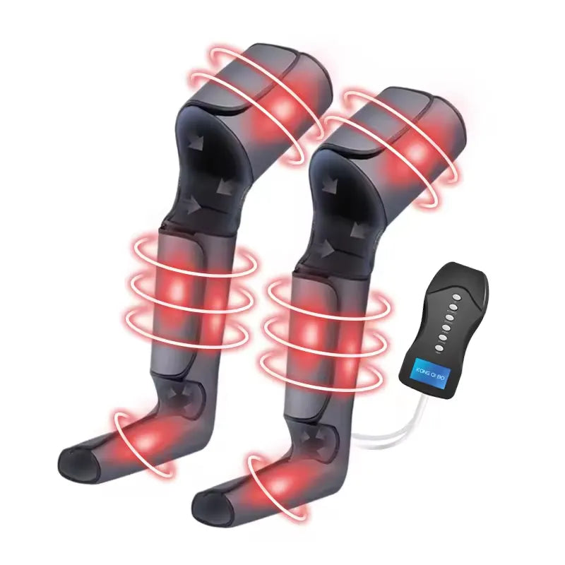 Rechargeable Cordless 360° Air Compression Leg Massager with Adjustable Intensity & Intelligent Control for Full Leg and Foot Massage