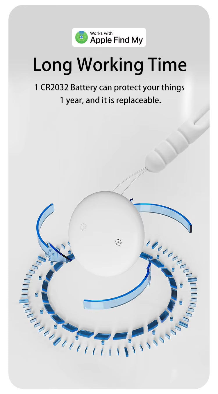 Rexzol Smart Bluetooth Tracker Key Tag for iOS Devices & IP68 Waterproofing with Global Positioning with Apple Find My App
