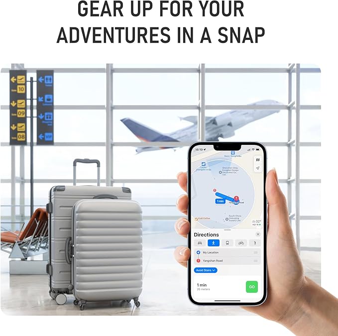 Rexzol Smart Bluetooth Tracker Key Tag for iOS Devices & IP68 Waterproofing with Global Positioning with Apple Find My App