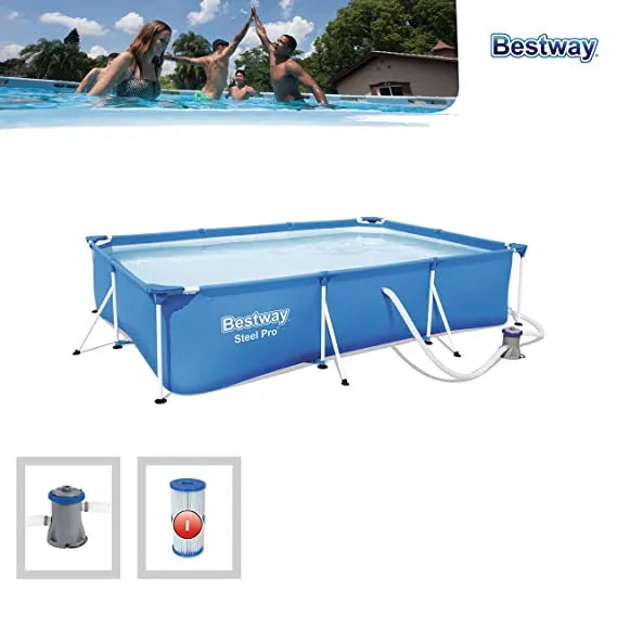 Bestway Steel Pro Above Ground Swimming Pool with Corrosion Resistant Frame - 3m x 2.01m x 66cm