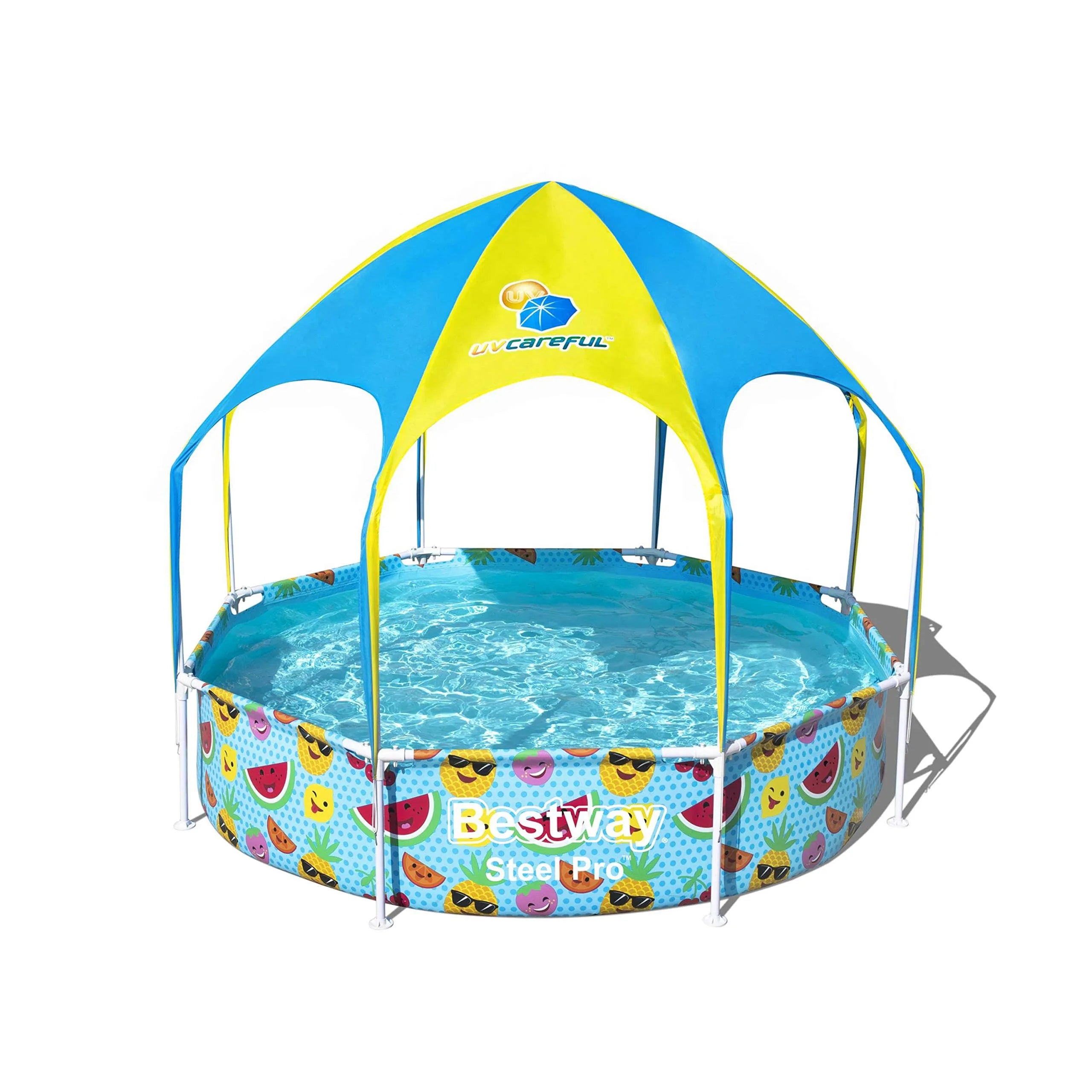 Bestway Steel Pro UV Care Steel Frame Pool with Sun Protection Roof 2.44m x 2.44m x 51cm